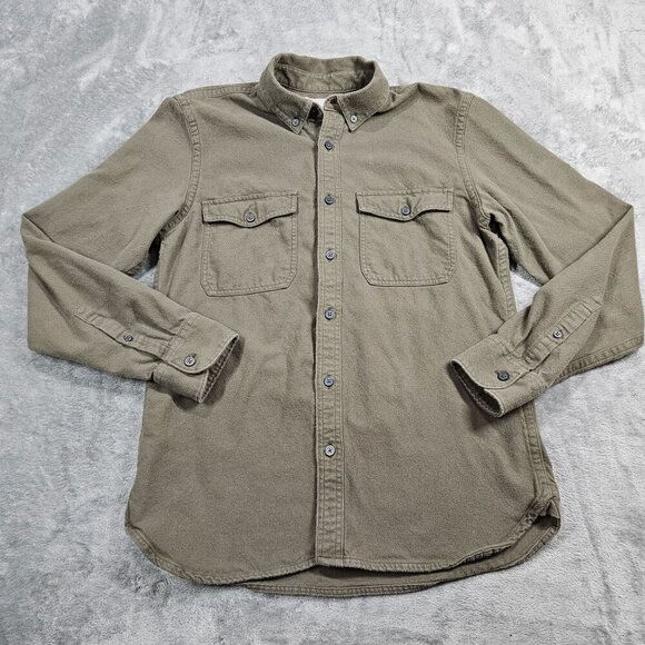Everlane Other - Everlane Shirt Mens Medium Army Green The Brushed Flannel Button Up